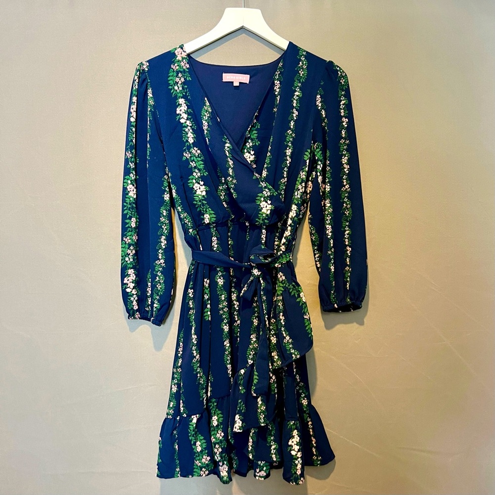 BCBG Girls' Floral Print Faux Wrap Dress - Big Kid